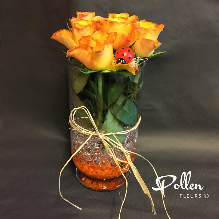 Roses avec Vase pour anniversaire ou pour le plaisir à Le Mans