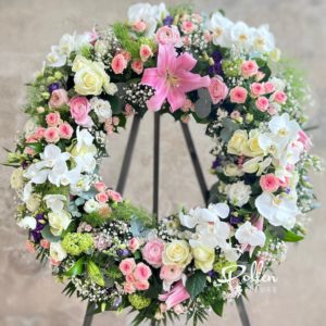 Couronne deuil pastel